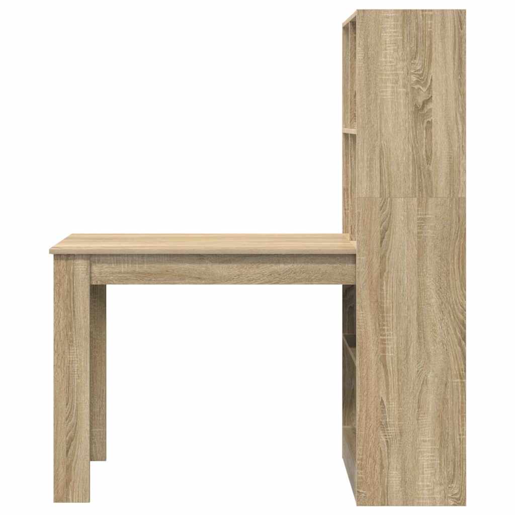 vidaXL Escritorio Roble Sonoma 122 x 67 x 145 cm Madera de ingeniería - Image 4