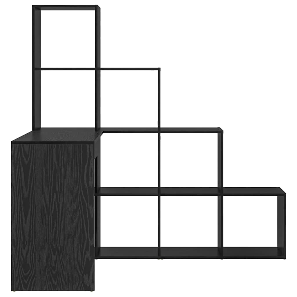 vidaXL Escritorio de Esquina Roble Negro 101,5 x 149,5 x 149,5 cm - Image 5