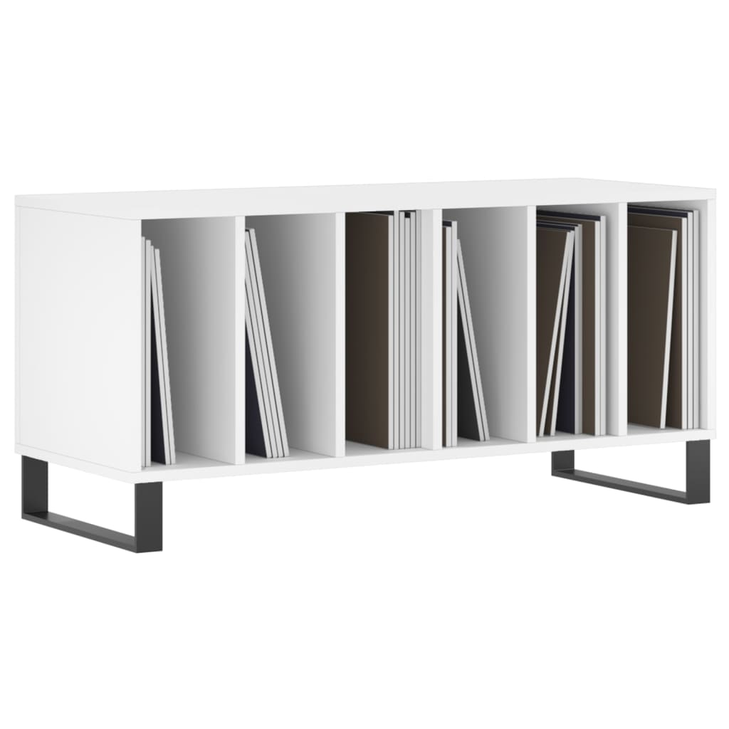 vidaXL Mueble para discos madera contrachapada blanco 100x38x48 cm - Image 3