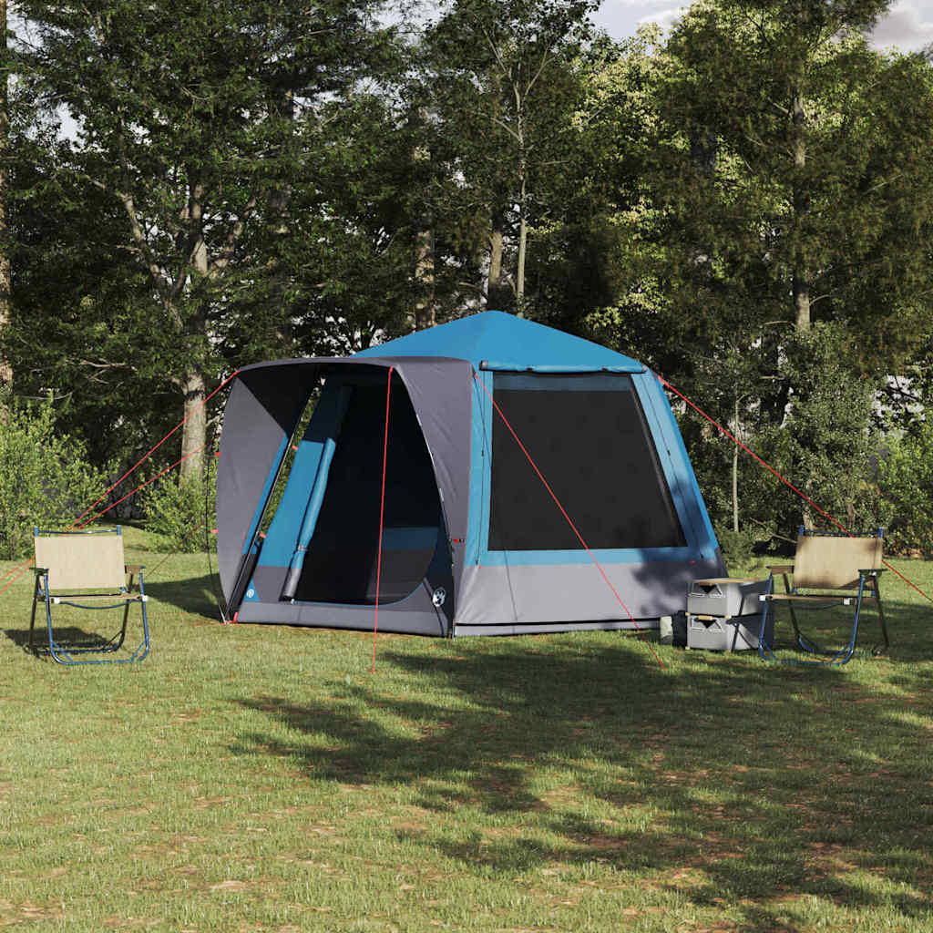 vidaXL Tienda de camping Azul 420 x 420 x 227 cm Poliéster