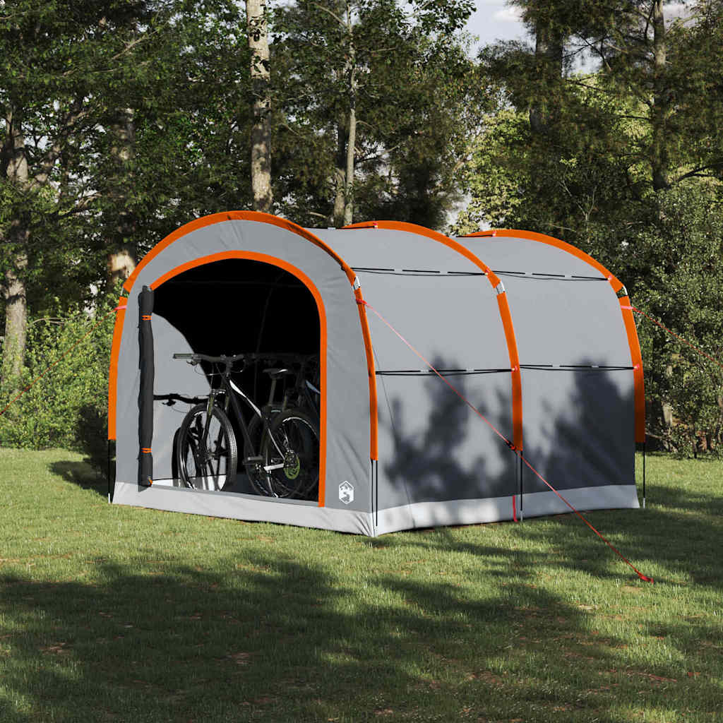 vidaXL Tienda con techo Gris y naranja 268 x 240 x 191 cm Poliéster