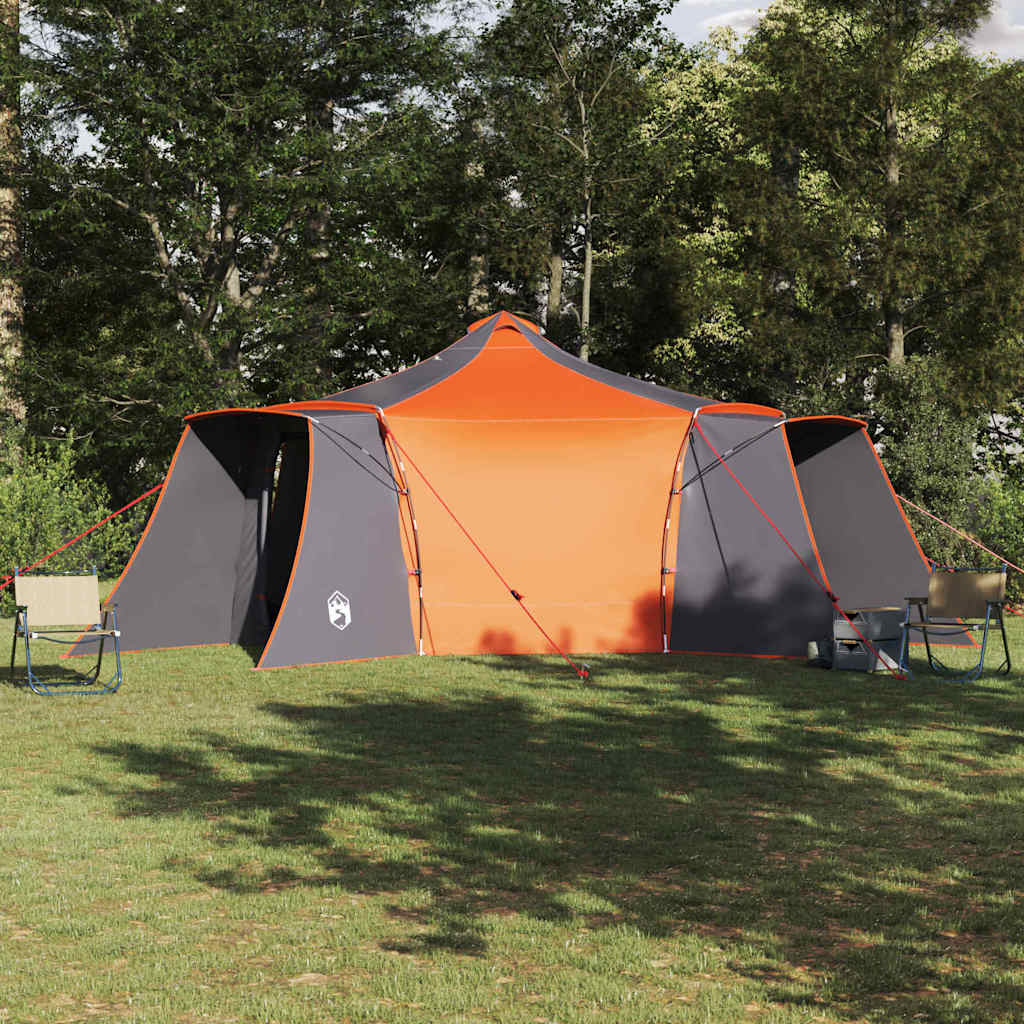 vidaXL Carpa Tipi con techo Gris y naranja 492 x 492 x 275 cm tela