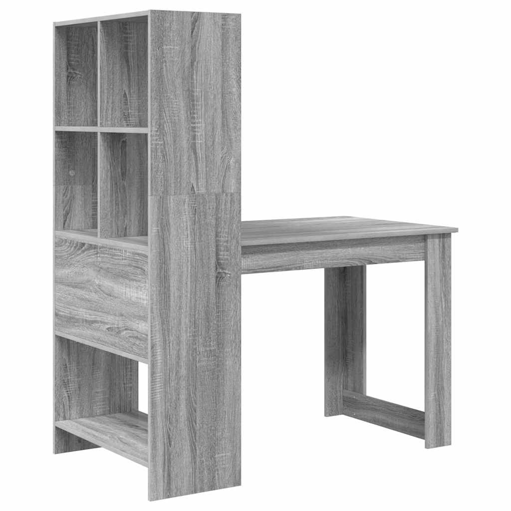 vidaXL Escritorio Gris Sonoma 122 x 67 x 145 cm Madera de ingeniería - Image 6