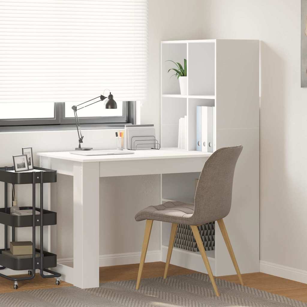 vidaXL Escritorio con estante 122 x 67 x 145 cm Madera de ingeniería