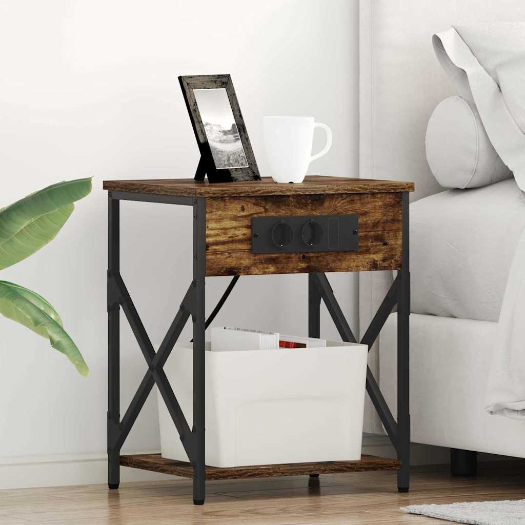 vidaXL Nachttisch 2 pcs Räuchereiche 41 x 31 x 51 cm Holzwerkstoff