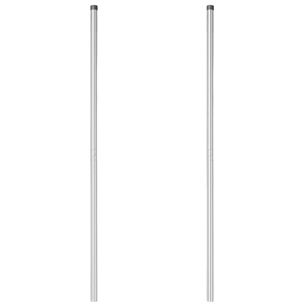vidaXL Zaunpfosten 2 pcs Silber Pulverbeschichteter Stahl - Image 3
