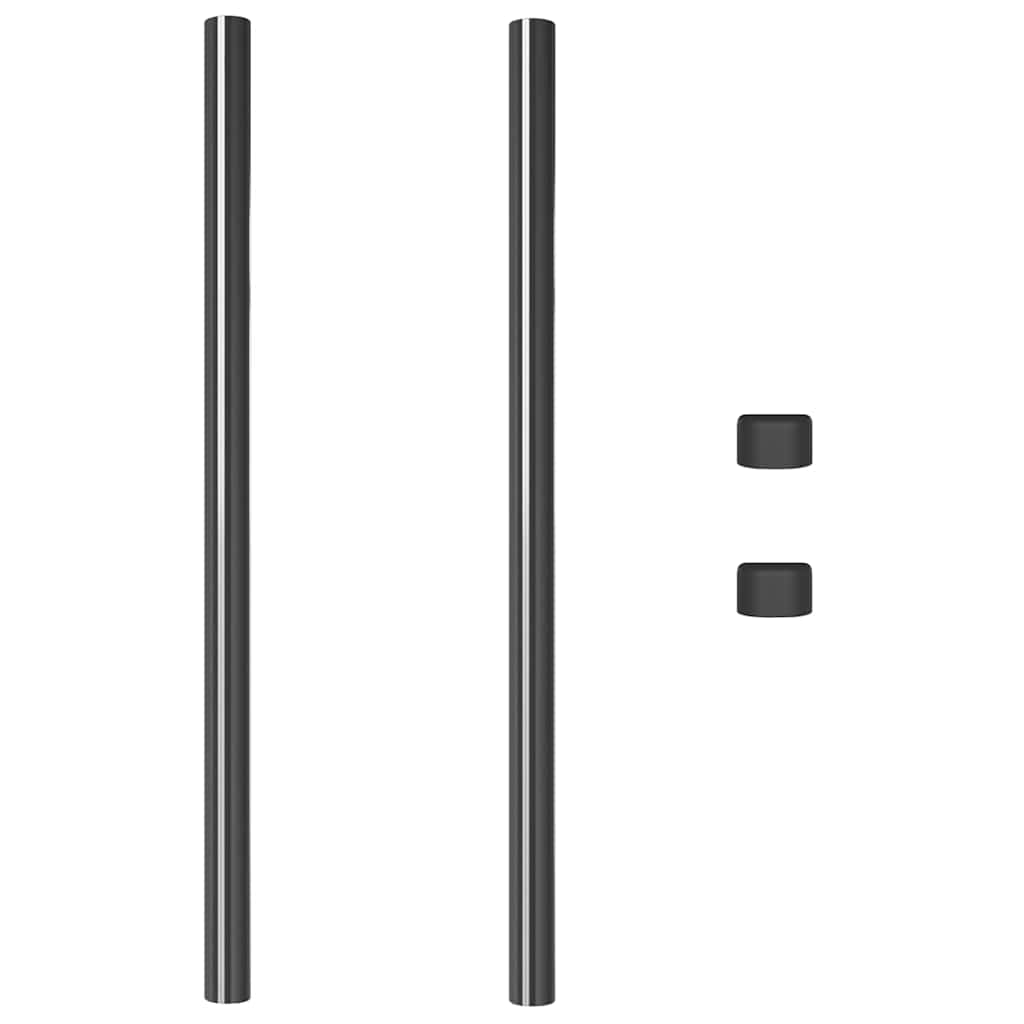 vidaXL Zaunpfosten 2 pcs Grau 100 cm Pulverbeschichteter Stahl - Image 4
