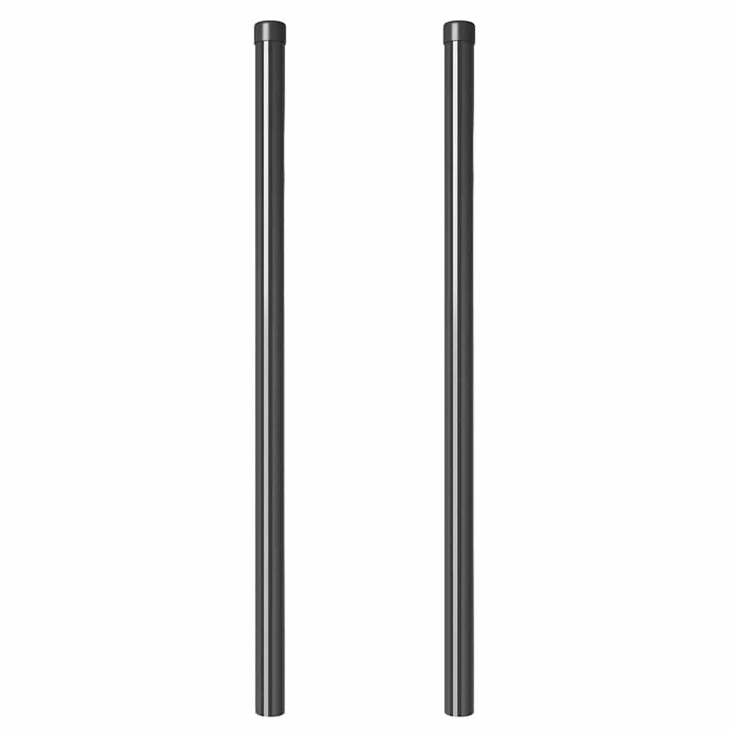 vidaXL Zaunpfosten 2 pcs Grau 100 cm Pulverbeschichteter Stahl - Image 3