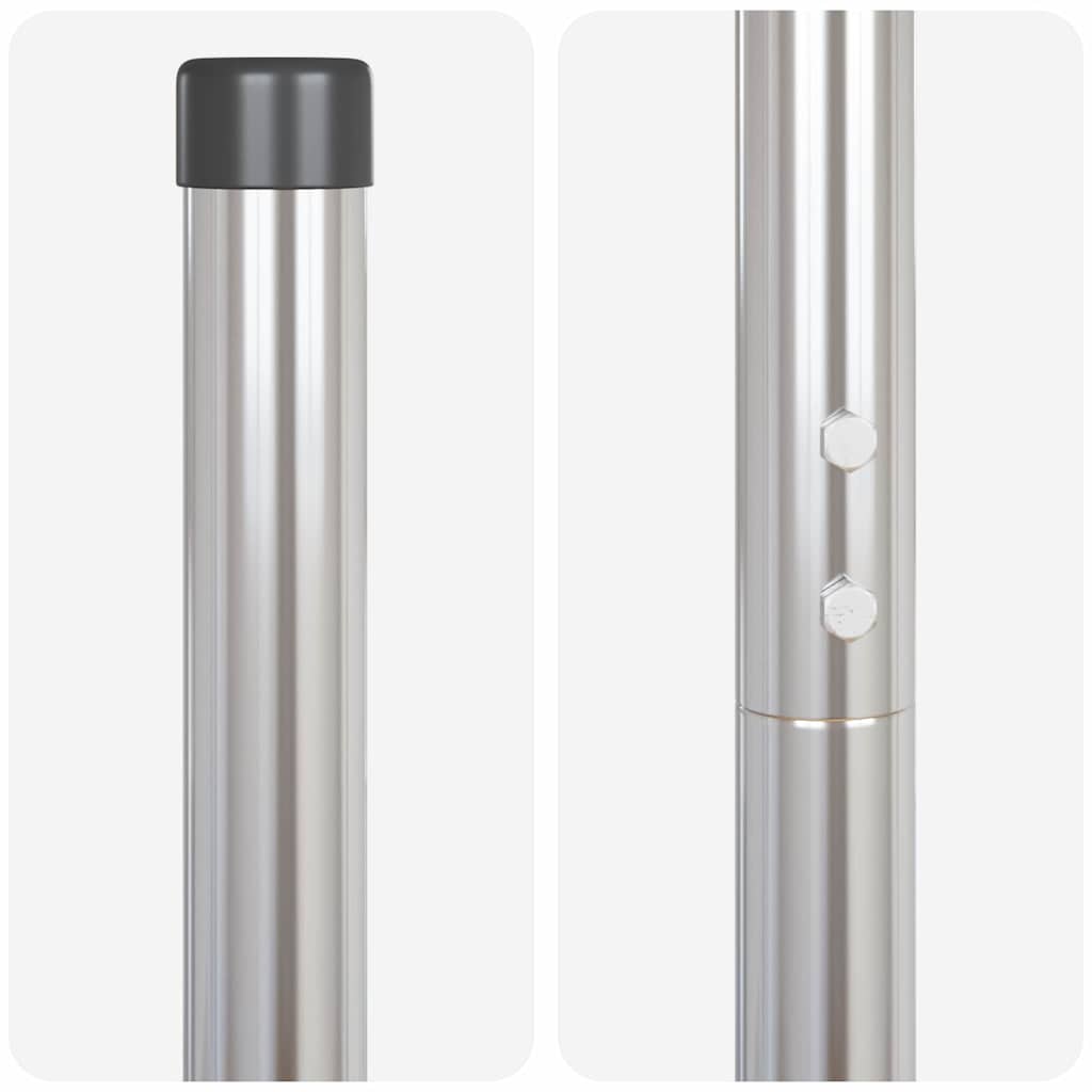 vidaXL Zaunpfosten 2 pcs Silber Pulverbeschichteter Stahl - Image 5