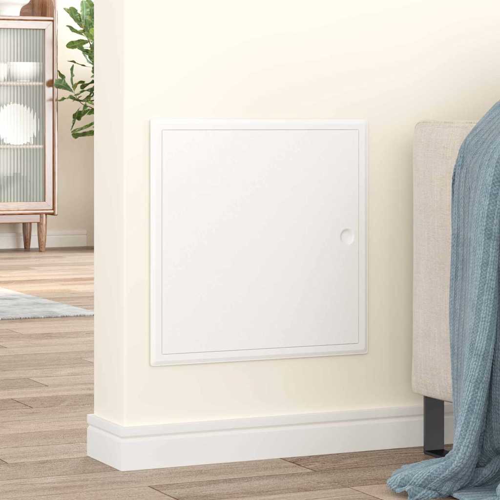 vidaXL Zugangstür Weiß 40 x 40 cm Stahl - Image 3