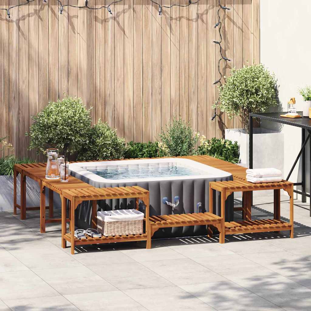 vidaXL Quadratische Outdoor Hot Tub Umrandung Braun 230 x 230 cm