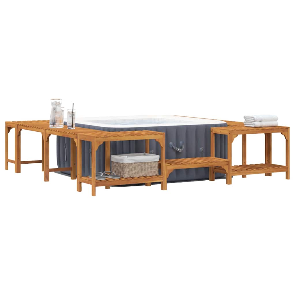 vidaXL Quadratische Outdoor Hot Tub Umrandung Braun 230 x 230 cm - Image 3