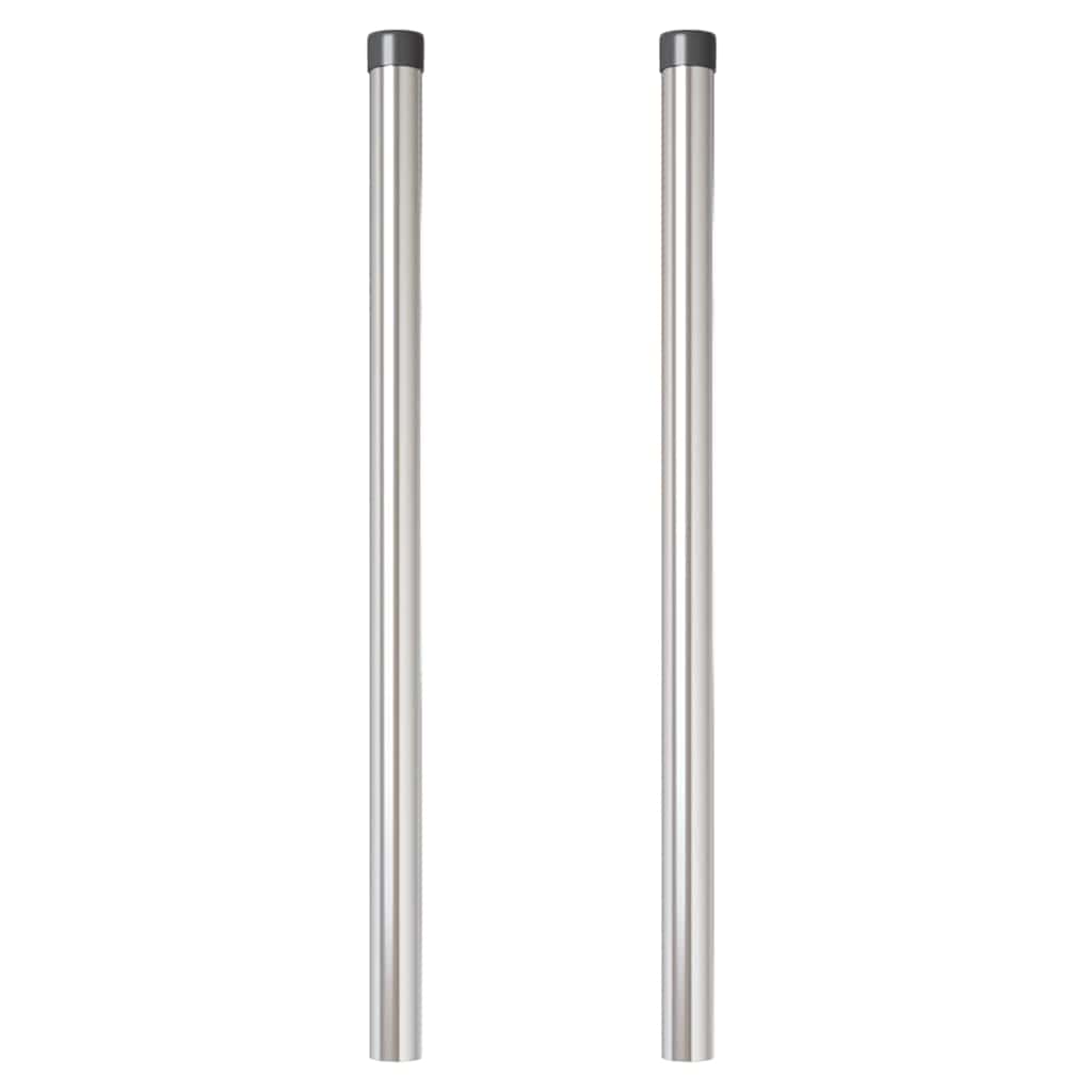 vidaXL Zaunpfosten 2 pcs Silber 70 cm Pulverbeschichteter Stahl - Image 3