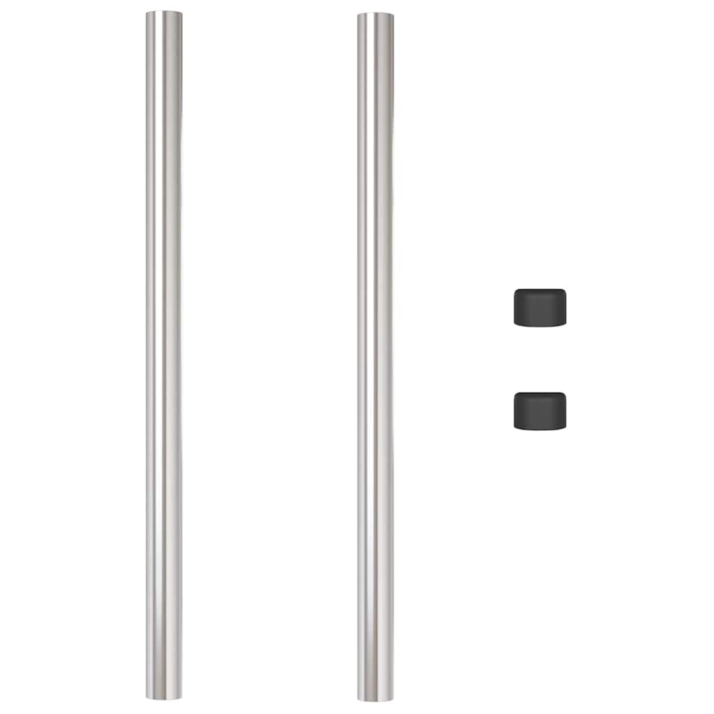 vidaXL Zaunpfosten 2 pcs Silber 70 cm Pulverbeschichteter Stahl - Image 4