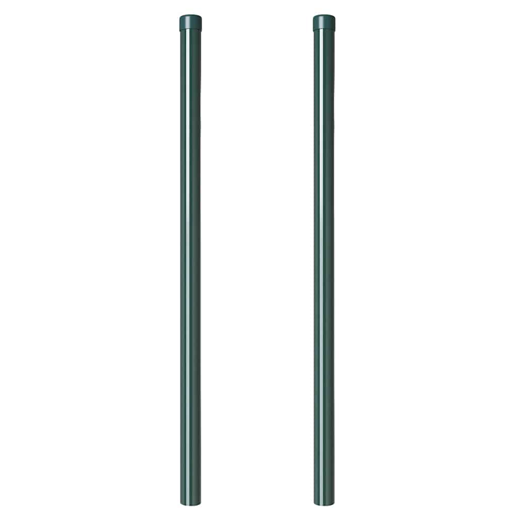 vidaXL Zaunpfosten 2 pcs Grün 100 cm Pulverbeschichteter Stahl - Image 3