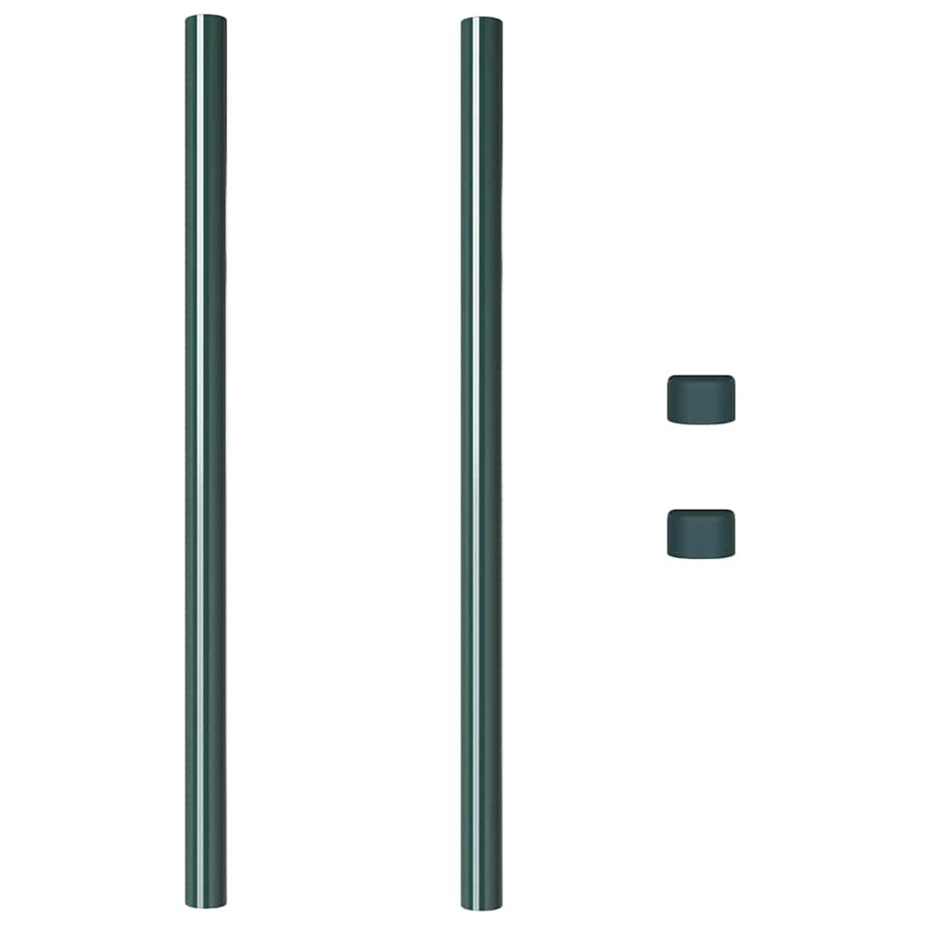 vidaXL Zaunpfosten 2 pcs Grün 100 cm Pulverbeschichteter Stahl - Image 4