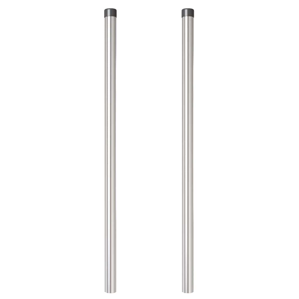vidaXL Zaunpfosten 2 pcs Silber 100 cm Pulverbeschichteter Stahl - Image 3