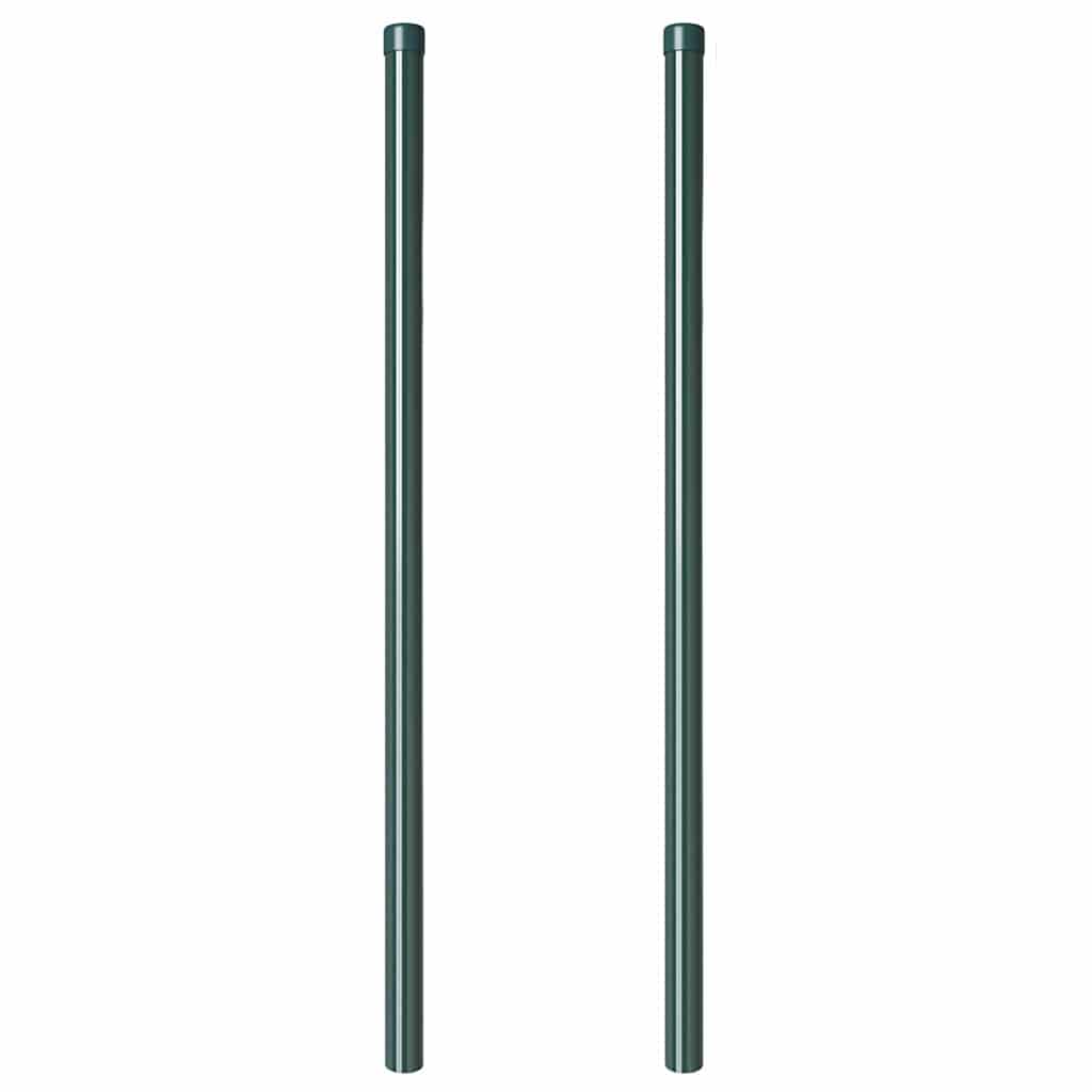 vidaXL Zaunpfosten 2 pcs Grün 120 cm Pulverbeschichteter Stahl - Image 3