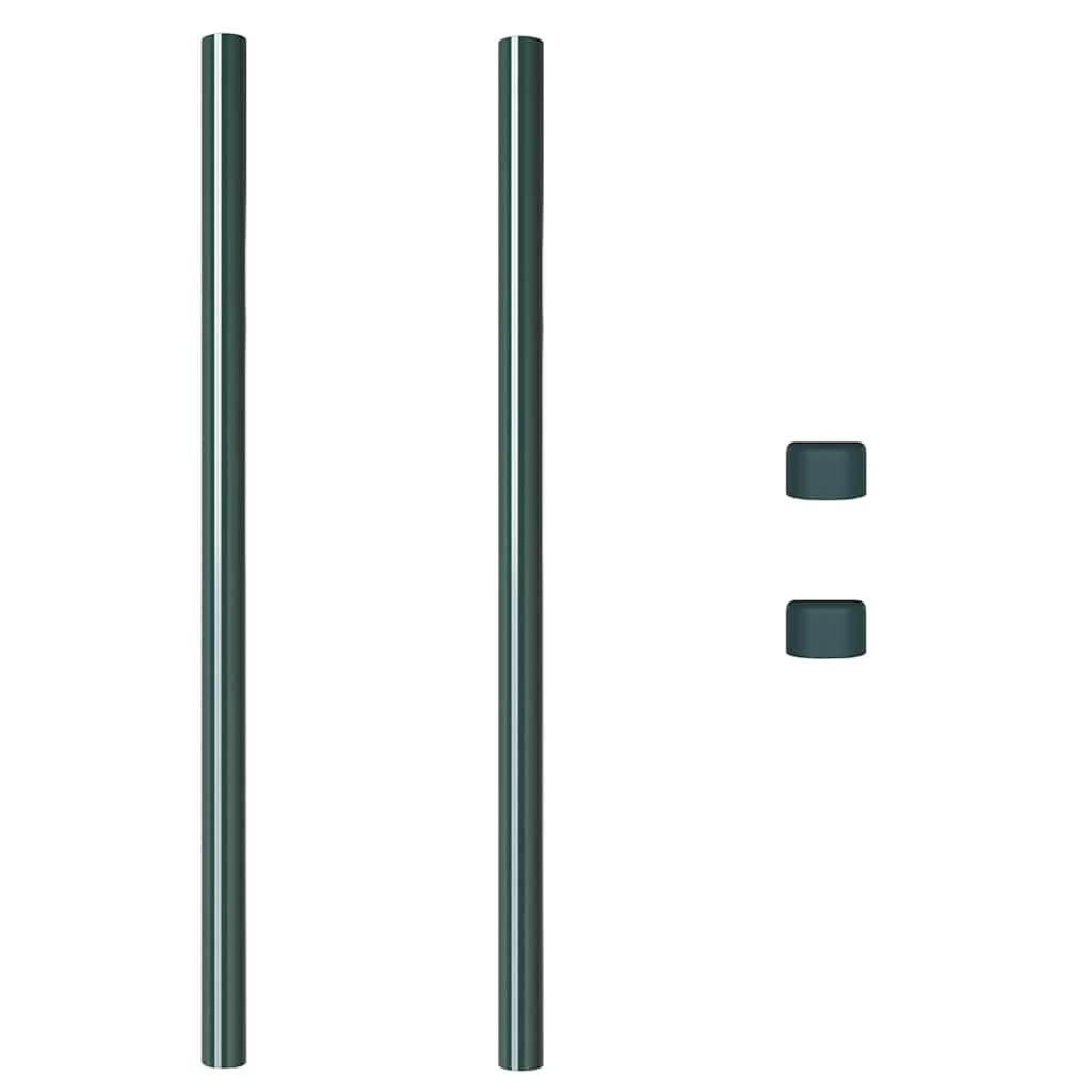 vidaXL Zaunpfosten 2 pcs Grün 120 cm Pulverbeschichteter Stahl - Image 4