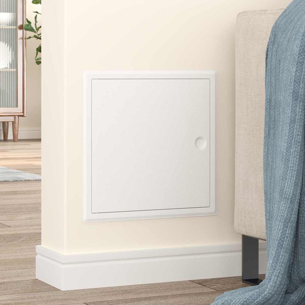 vidaXL Zugangstür Weiß 30 x 30 cm Stahl - Image 3