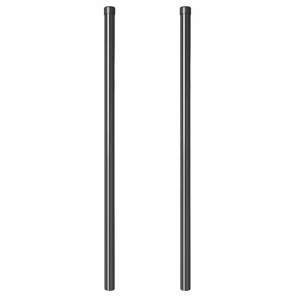 vidaXL Zaunpfosten 2 pcs Grau 120 cm Pulverbeschichteter Stahl - Image 3