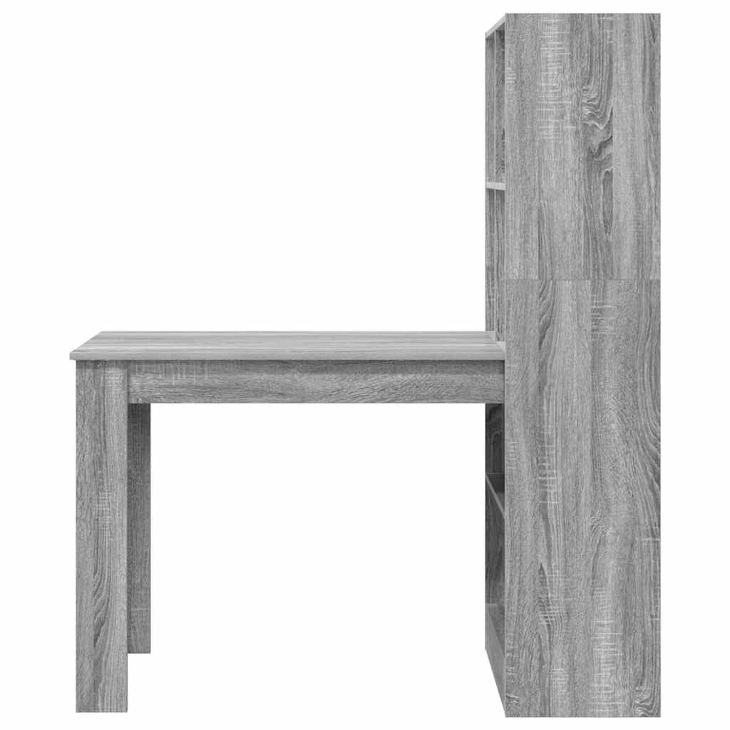 vidaXL Schreibtisch Graues Sonoma 122 x 67 x 145 cm Holzwerkstoff - Image 4