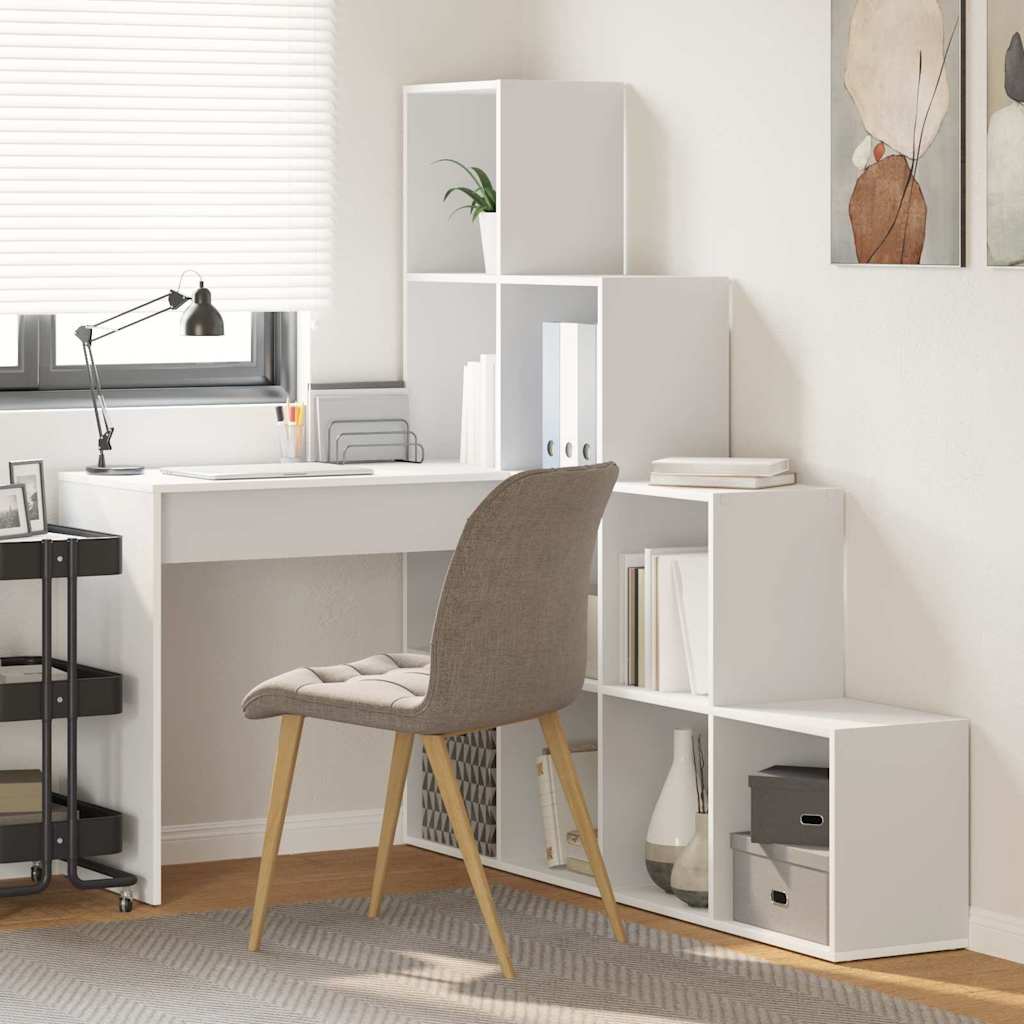 vidaXL Eck-Schreibtisch Weiß 101,5 x 149,5 x 149,5 cm Holzwerkstoff