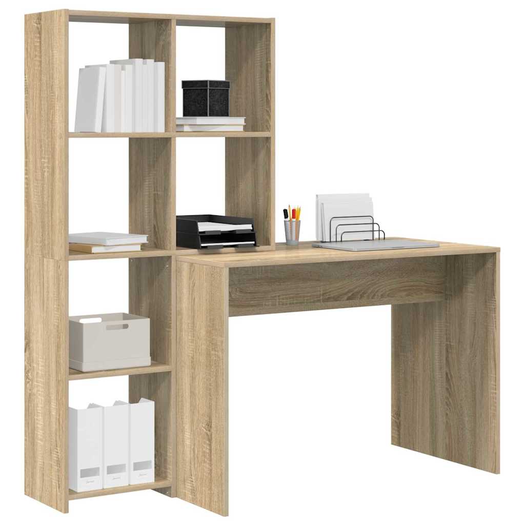 vidaXL Schreibtisch Sonoma-Eiche 138,5 x 55 x 143 cm Holzwerkstoff - Image 3