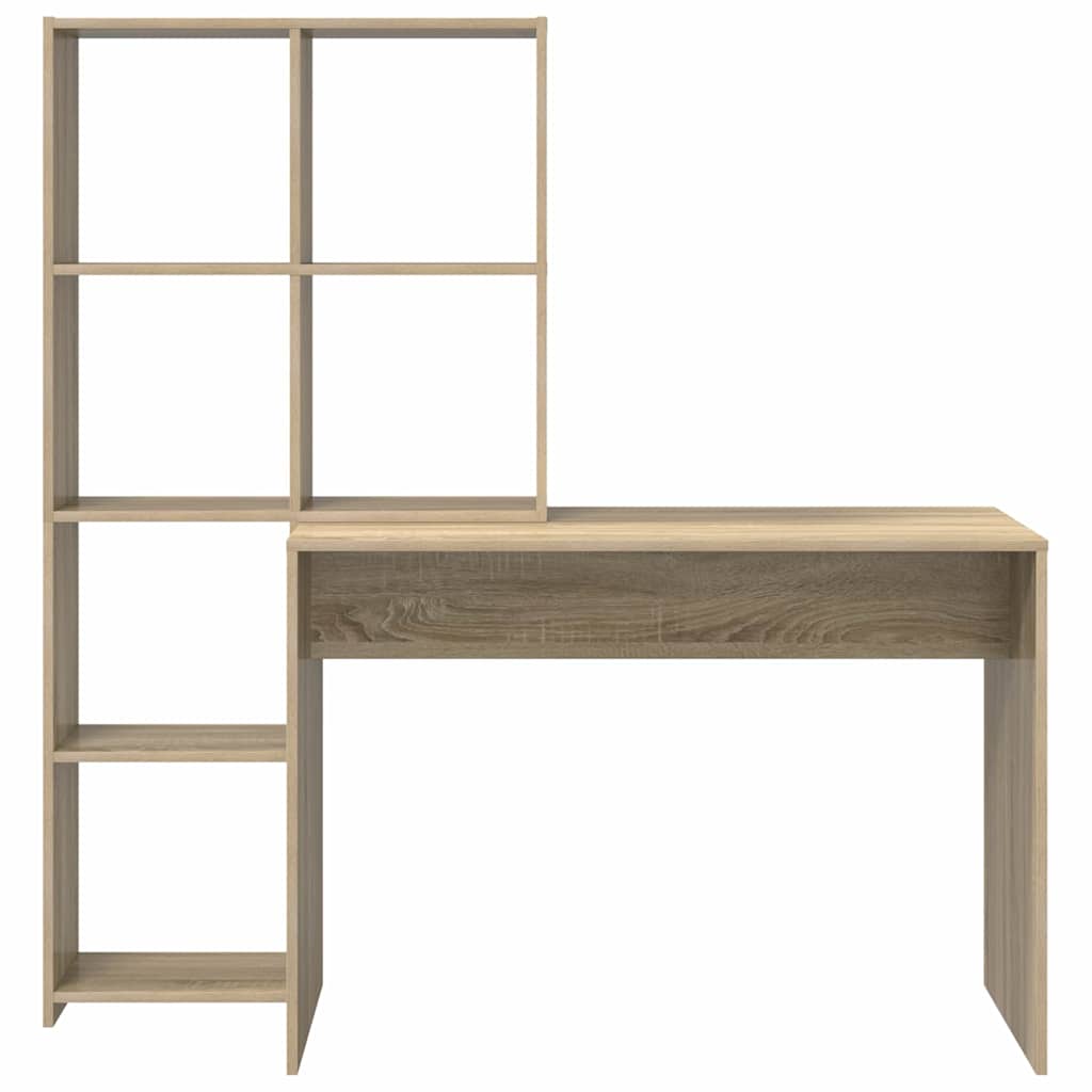 vidaXL Schreibtisch Sonoma-Eiche 138,5 x 55 x 143 cm Holzwerkstoff - Image 4