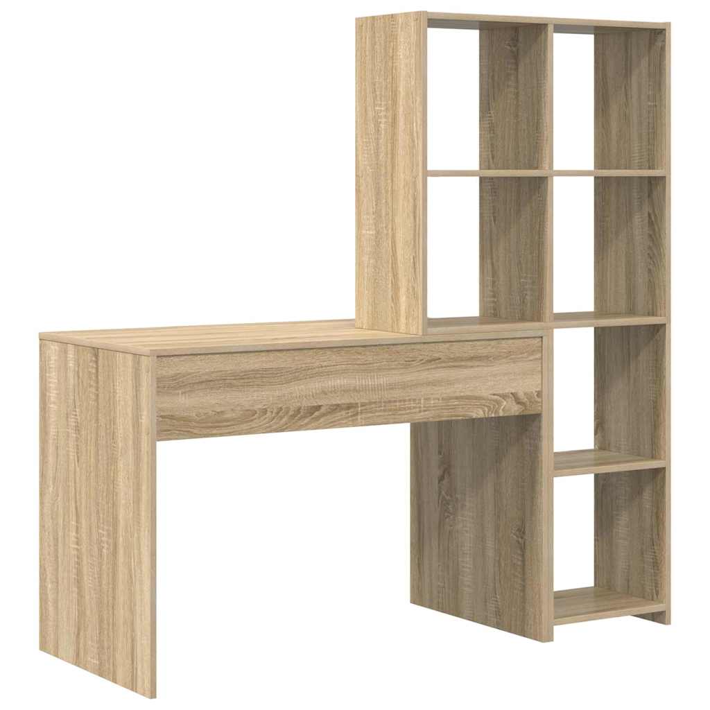 vidaXL Schreibtisch Sonoma-Eiche 138,5 x 55 x 143 cm Holzwerkstoff - Image 6