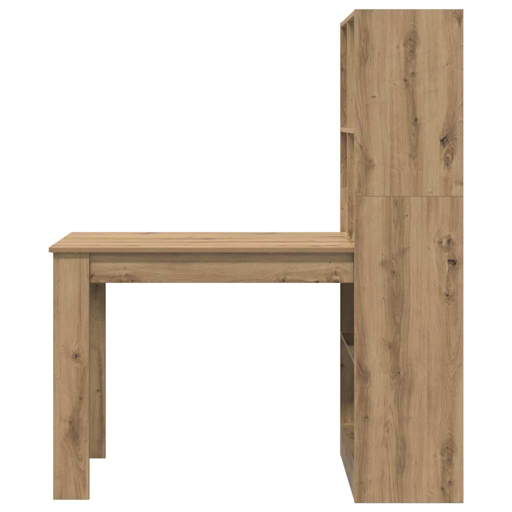 vidaXL Schreibtisch Artisan-Eiche 122 x 67 x 145 cm Holzwerkstoff - Image 4