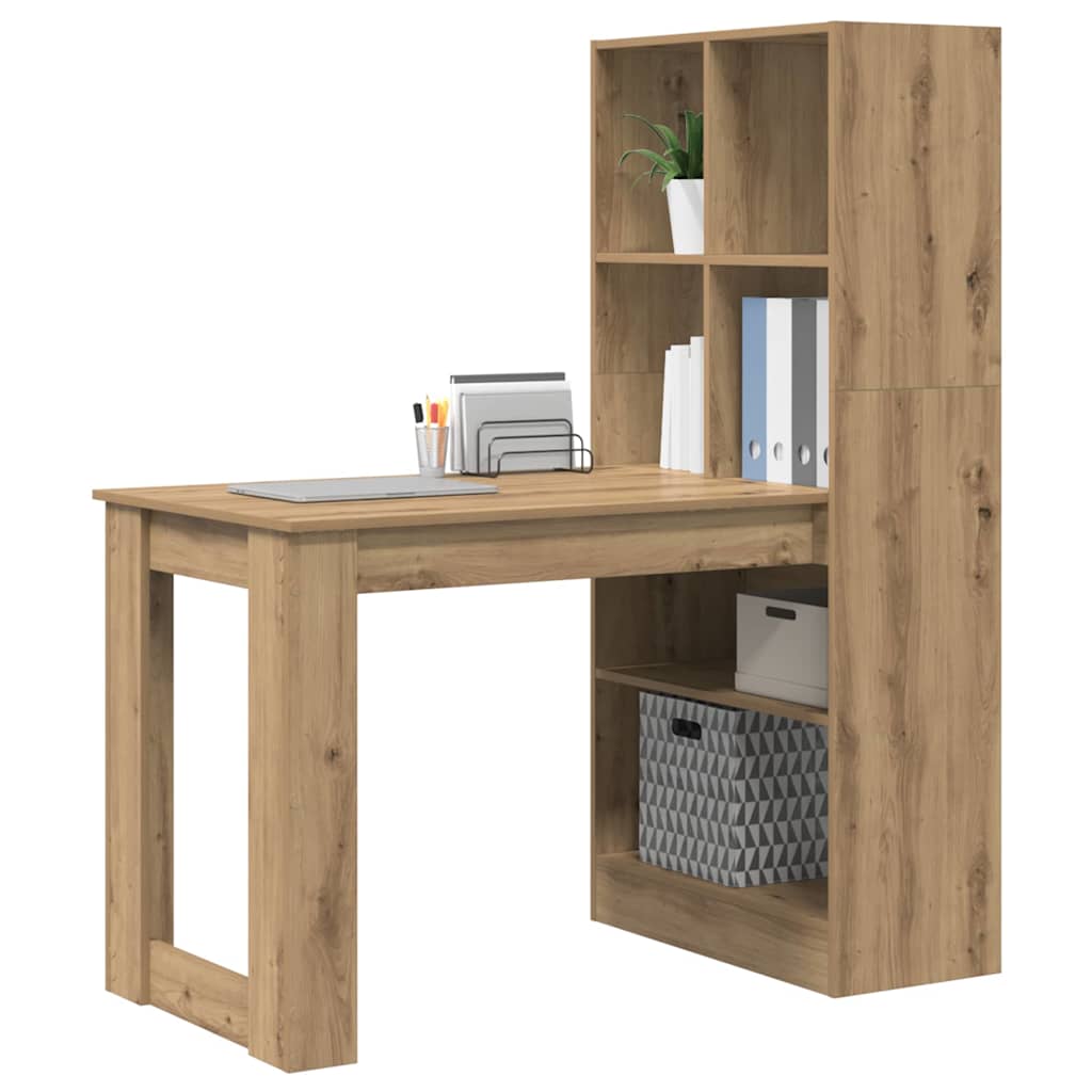 vidaXL Schreibtisch Artisan-Eiche 122 x 67 x 145 cm Holzwerkstoff - Image 3