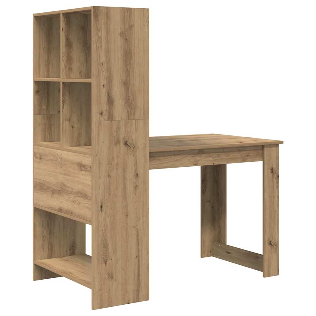vidaXL Schreibtisch Artisan-Eiche 122 x 67 x 145 cm Holzwerkstoff - Image 6