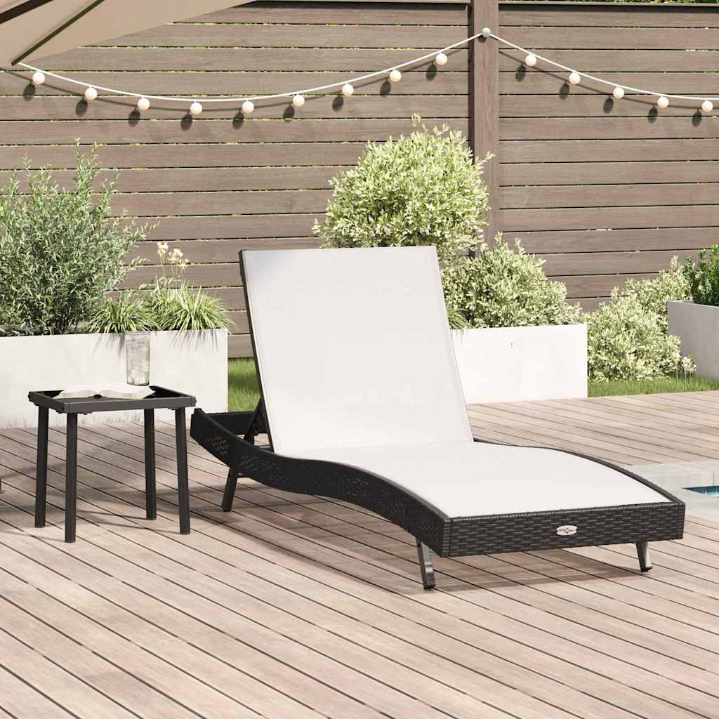 vidaXL Sonnenliege mit Tisch 2 pcs Schwarz und Weiß 40 x 40 x 40.5 cm