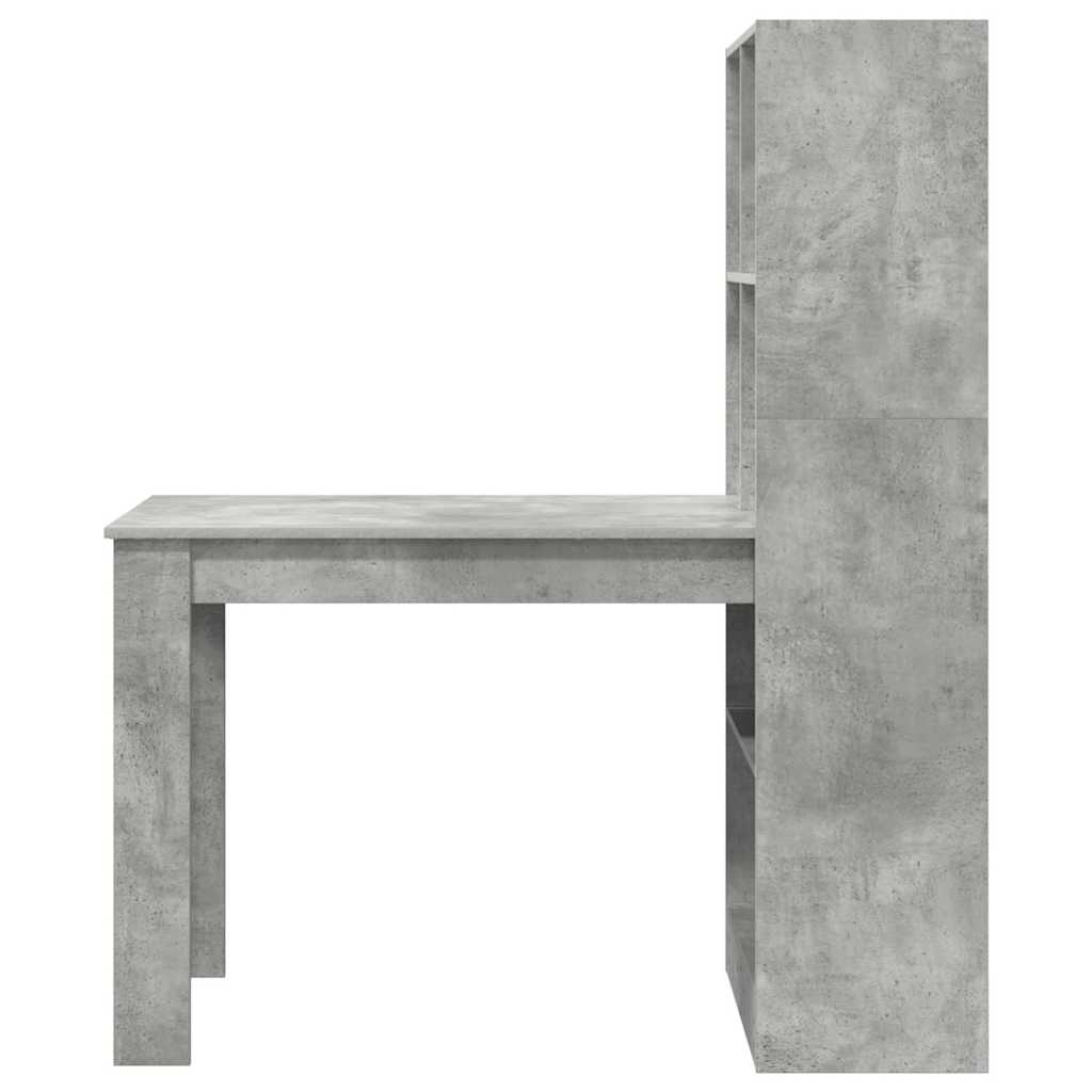 vidaXL Schreibtisch Beton Grau 122 x 67 x 145 cm Holzwerkstoff - Image 4