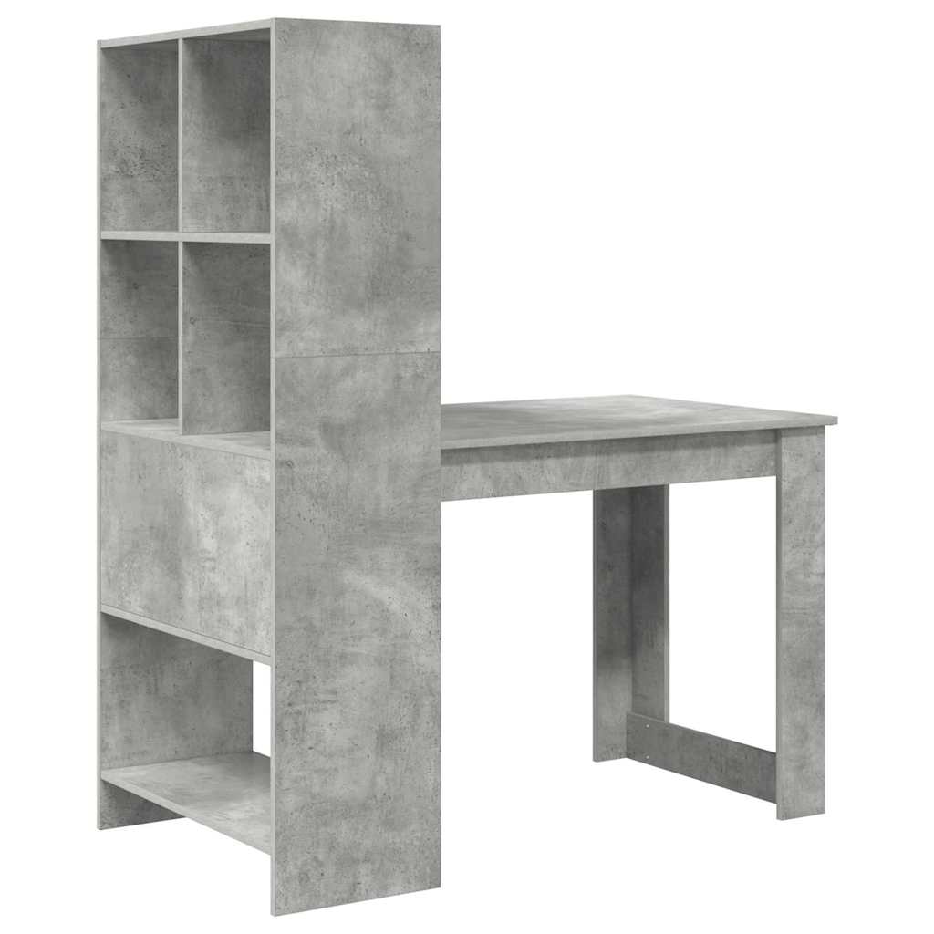 vidaXL Schreibtisch Beton Grau 122 x 67 x 145 cm Holzwerkstoff - Image 6