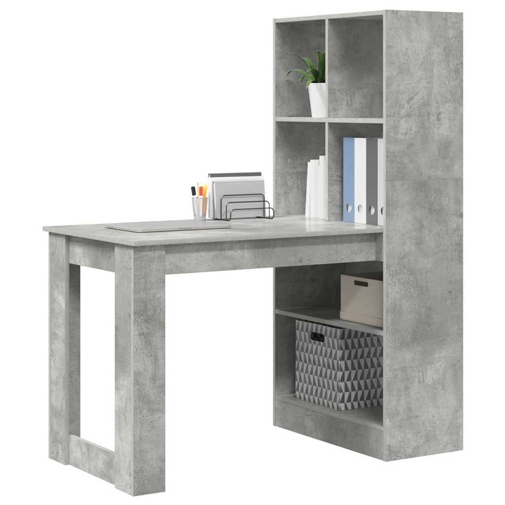 vidaXL Schreibtisch Beton Grau 122 x 67 x 145 cm Holzwerkstoff - Image 3