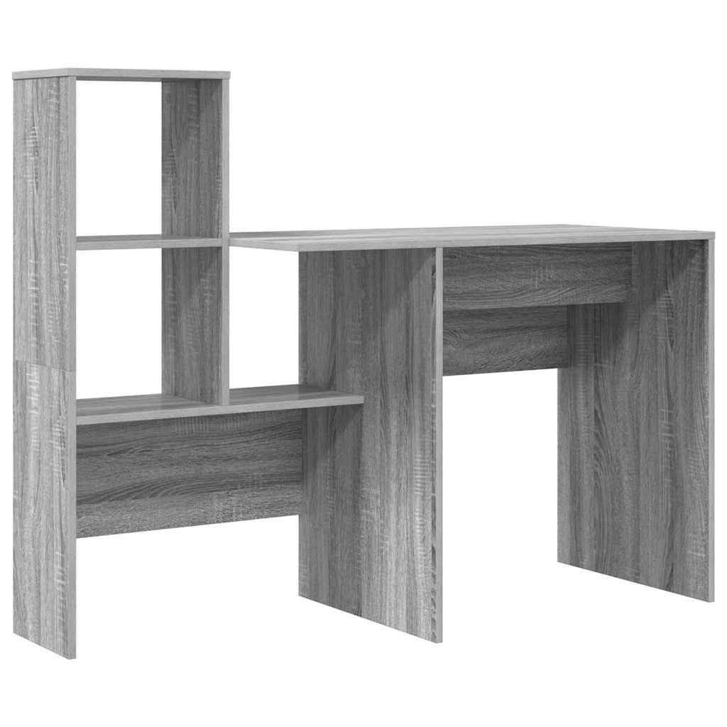 vidaXL Schreibtisch Graues Sonoma 131,5 x 50 x 106,5 cm Holzwerkstoff - Image 4