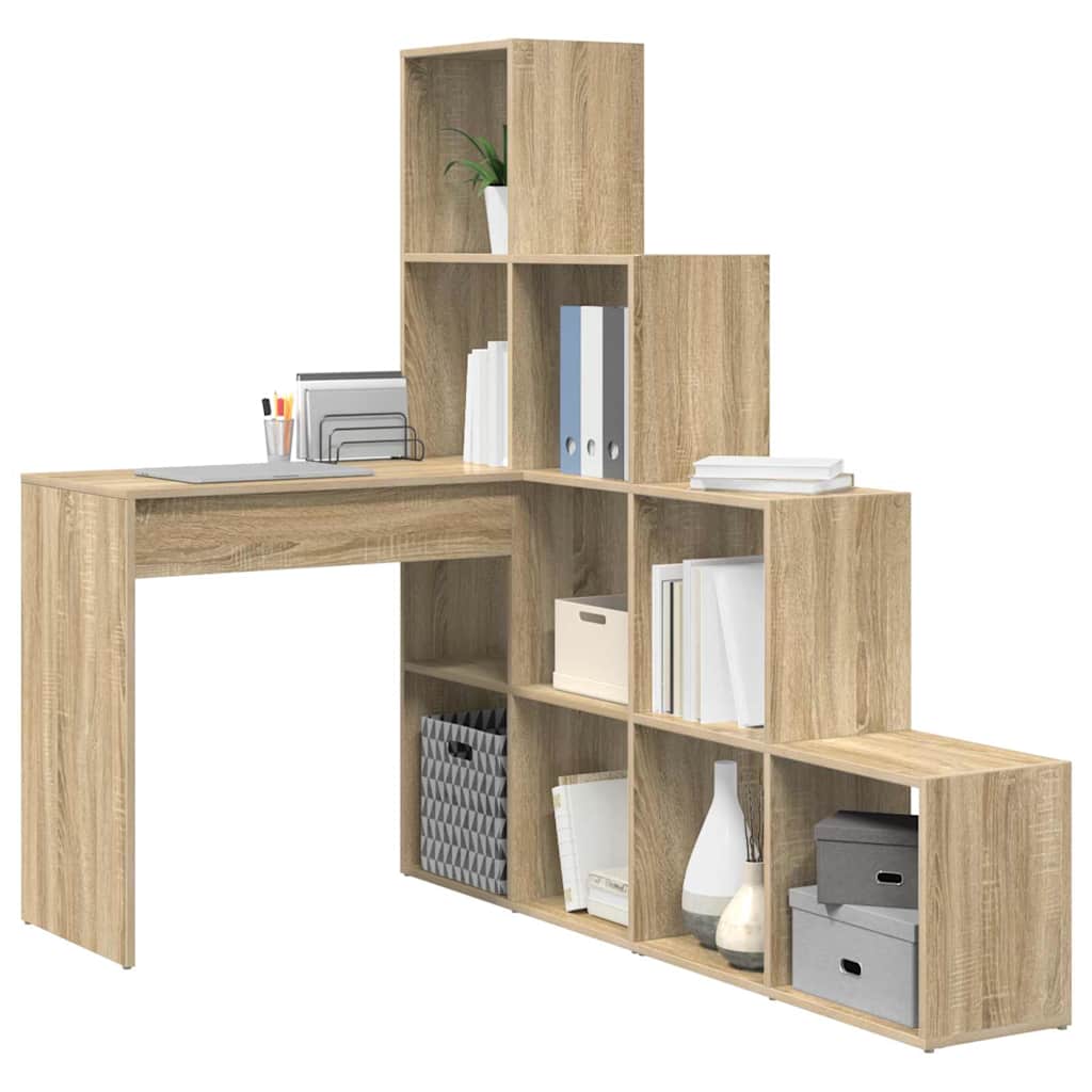 vidaXL Eck-Schreibtisch Sonoma-Eiche 101,5 x 149,5 x 149,5 cm - Image 3