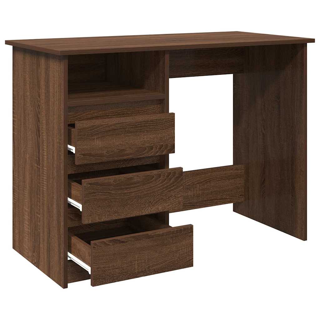 vidaXL Schreibtisch Braun Eichen-Optik 102x50x75 cm Holzwerkstoff - Image 4
