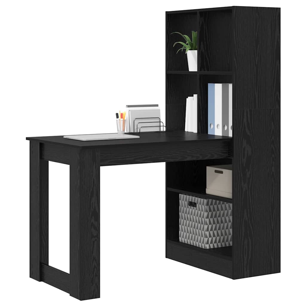 vidaXL Schreibtisch mit Regal Schwarz Eichen-Optik 122 x 67 x 145 cm - Image 3