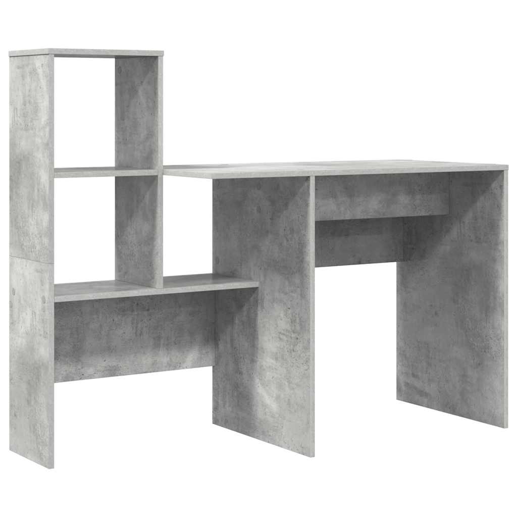 vidaXL Schreibtisch Beton Grau 131,5 x 50 x 106,5 cm Holzwerkstoff - Image 4