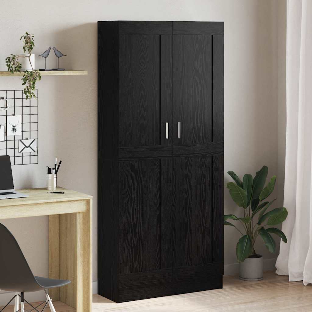 vidaXL Bücherregal Schwarz Eichen-Optik 82,5 x 30,5 x 185 cm