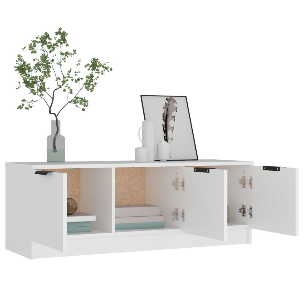 vidaXL Mueble de TV madera contrachapada blanco 102x35x36,5 cm - Image 4