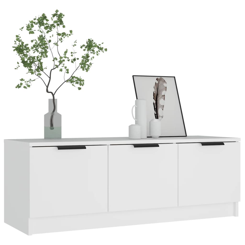 vidaXL Mueble de TV madera contrachapada blanco 102x35x36,5 cm - Image 5