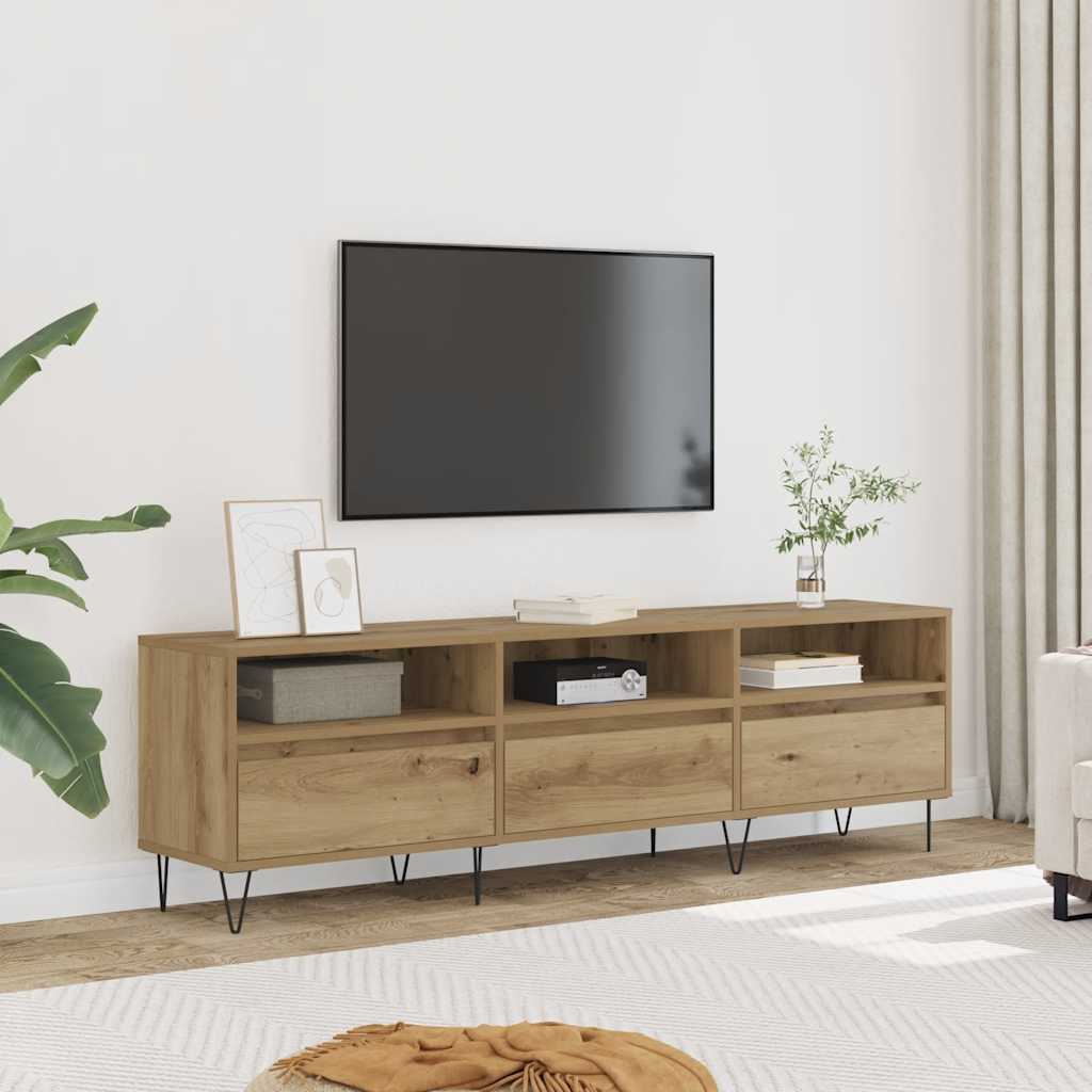 vidaXL Mueble de TV madera de ingeniería roble artisan 150x30x44,5 cm - Image 3