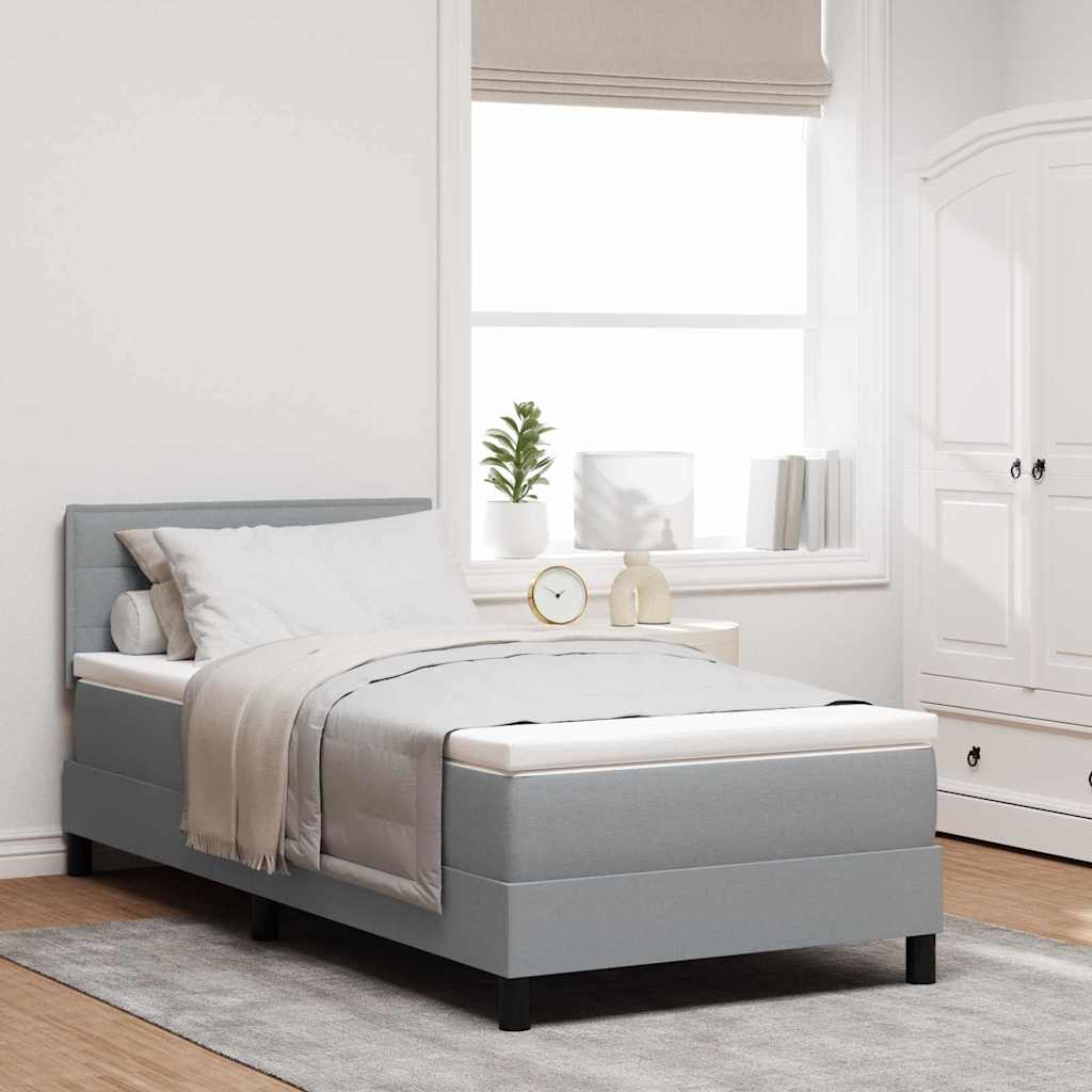vidaXL Lit à ressorts avec matelas Gris clair 100x200 cm Tissu
