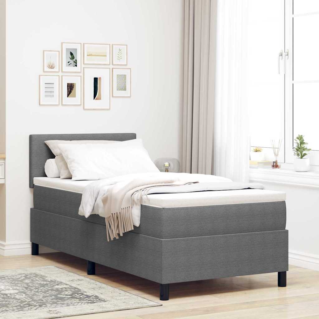 vidaXL Lit à ressorts avec matelas Gris clair 90x200 cm Velours côtelé