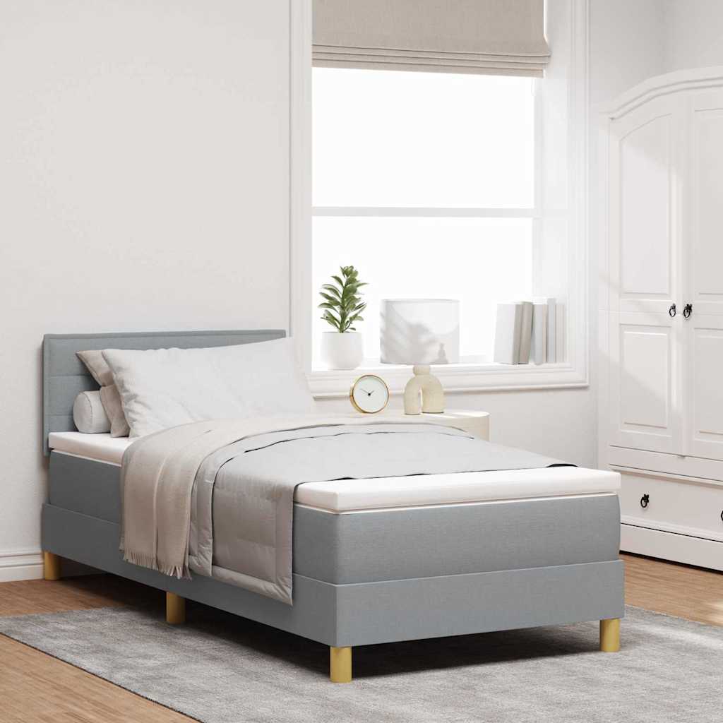vidaXL Lit à Ressorts avec Matelas Gris Clair 100x200 cm Tissu