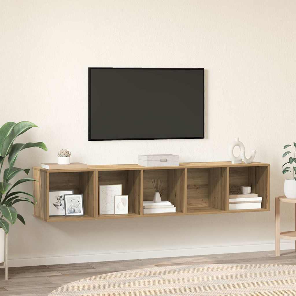 vidaXL Juego de muebles de TV 2 pcs Roble artesanal